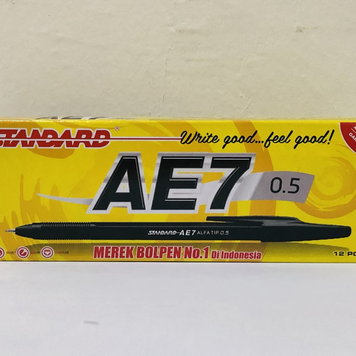 

MURAH Pulpen / Ballpoint Standard AE7 ( 1 lusin / 12 pcs ) - Hitam