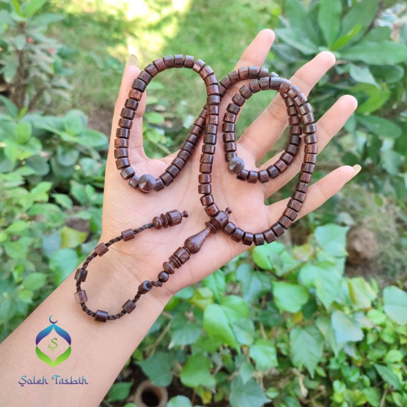 Tasbih Galih Asem Size 8mm Motif Tabung_Tasbih Muslim 99 Butir