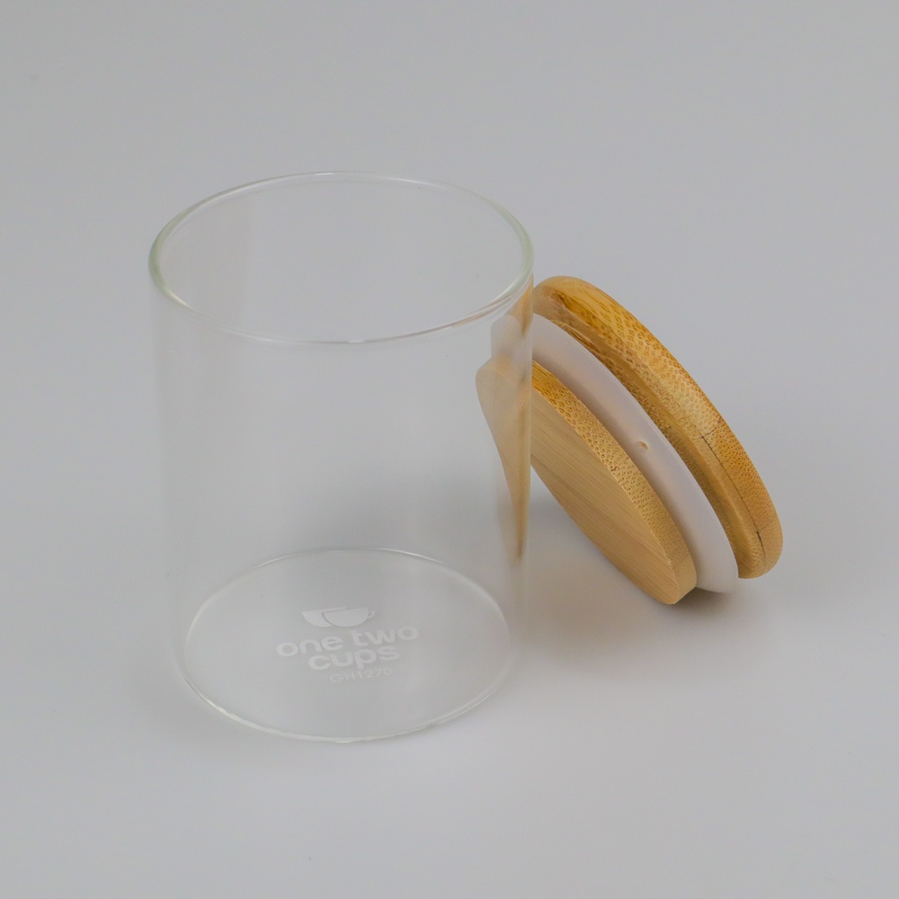 G2 TOPLES KACA TUTUP KAYU KEDAP UDARA / GULA KOPI BUMBU  jar Penyimpanan Kedap udara Bentuk BotoL