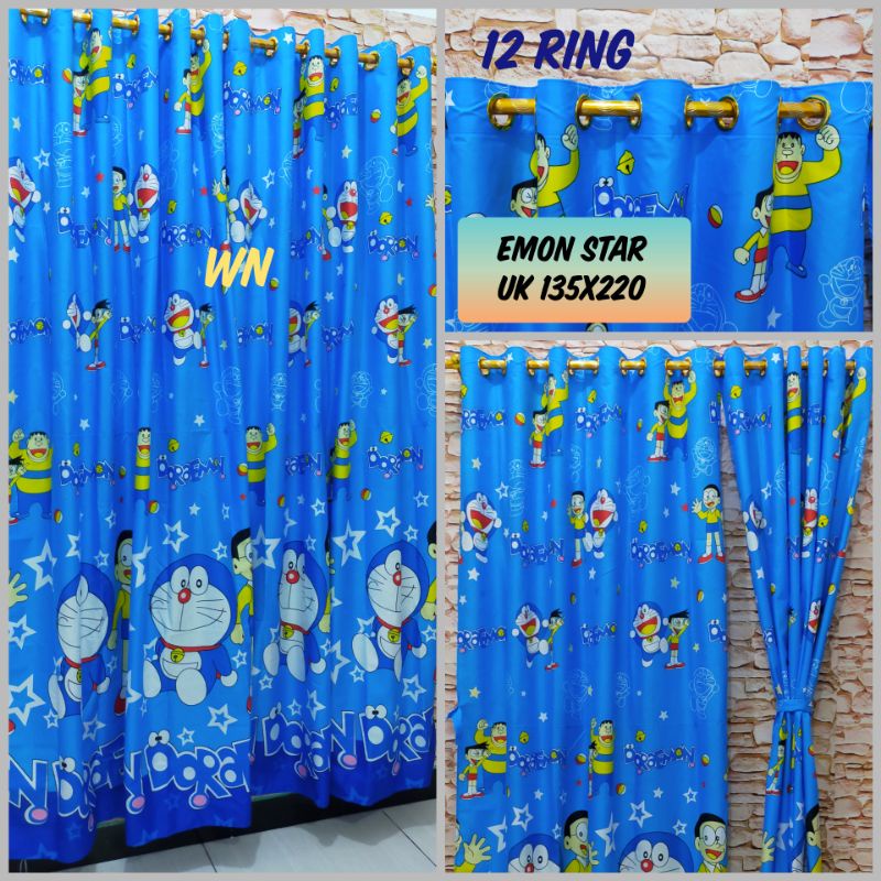 3 motif anak ready stok gorden Smokring Besar 12 Ring Tirai Smokering Homemade