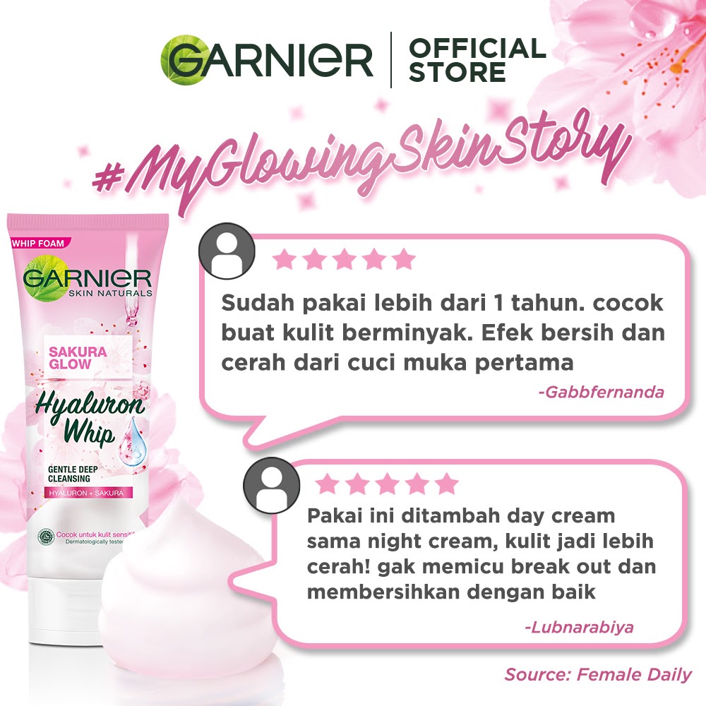 Garnier Sakura Glow Cleanser Whip Foam 100ml