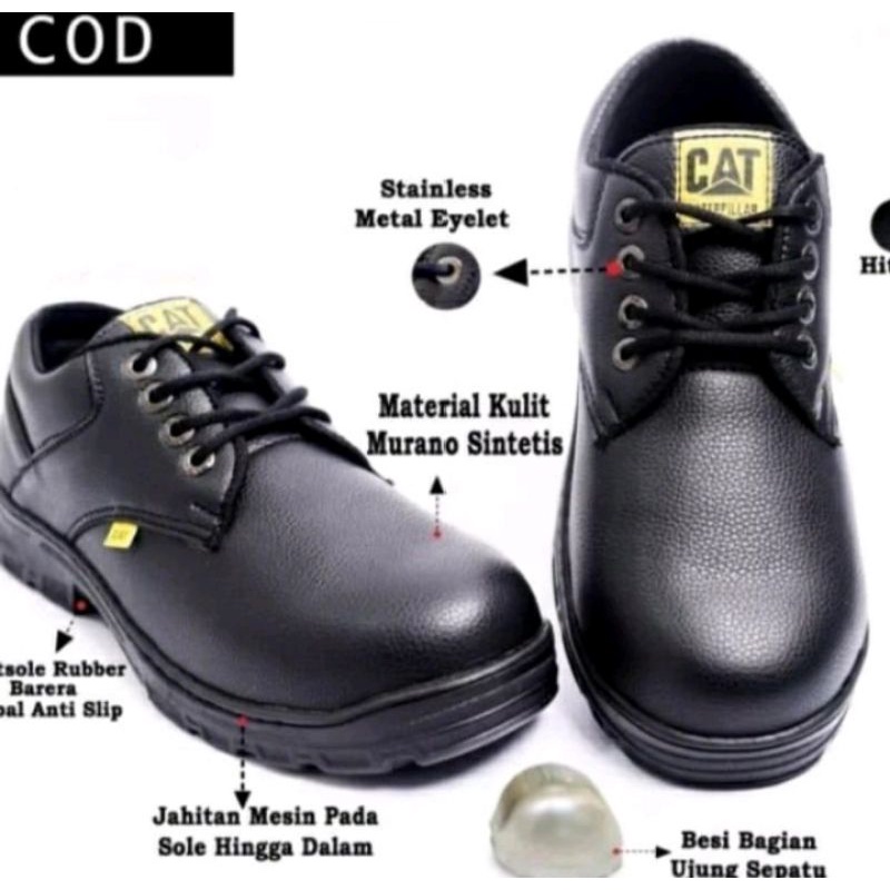 Sepatu safety boots pria sepatu kerja proyek ujung besi sepatu safety cowok