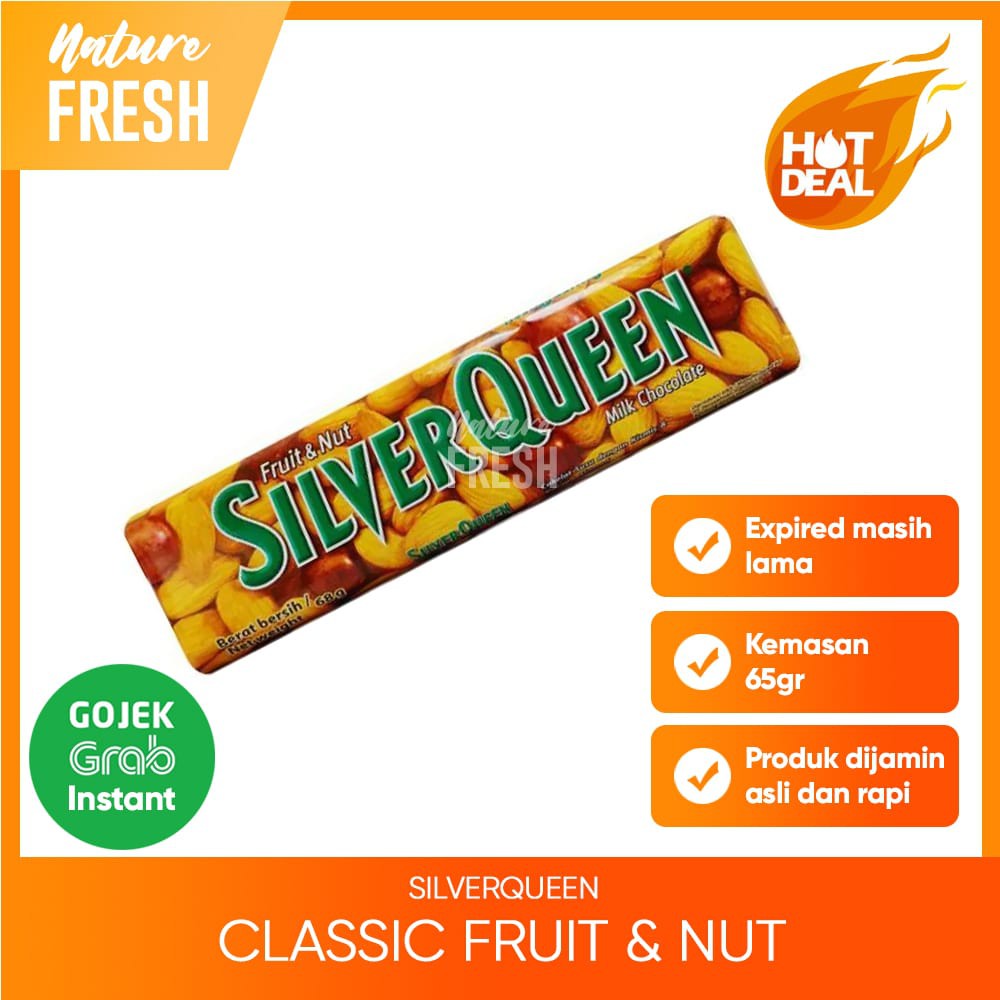 SilverQueen Cashew Almond Fruit Crispy Dark White Coklat Classic