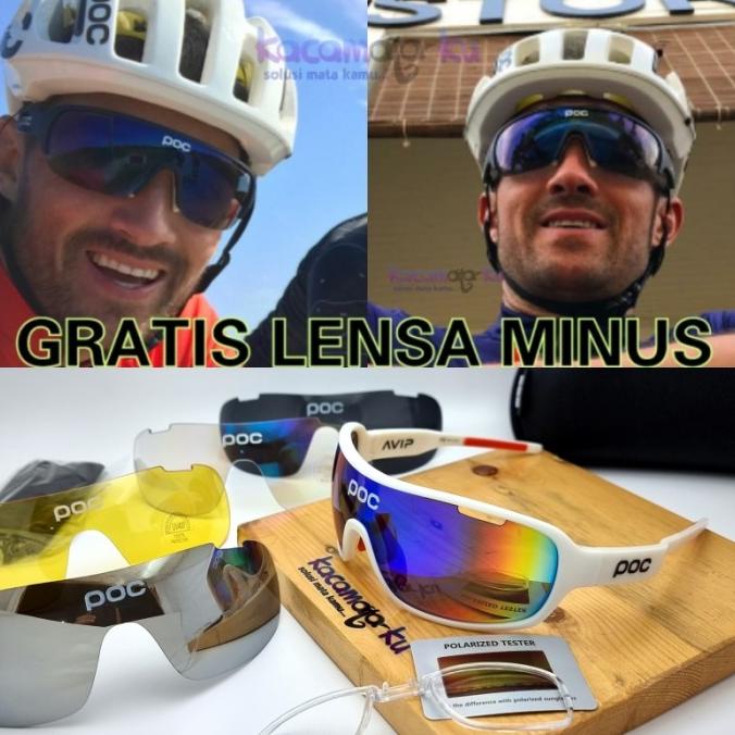 Kacamata Gowes Sepeda Pria Wanita POC AVIP 5 Lensa - Free Lensa Minus