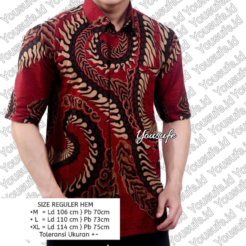 Batik Pria Lengan Pendek Jumbo Ukuran Besar Katun Halus Kode0321