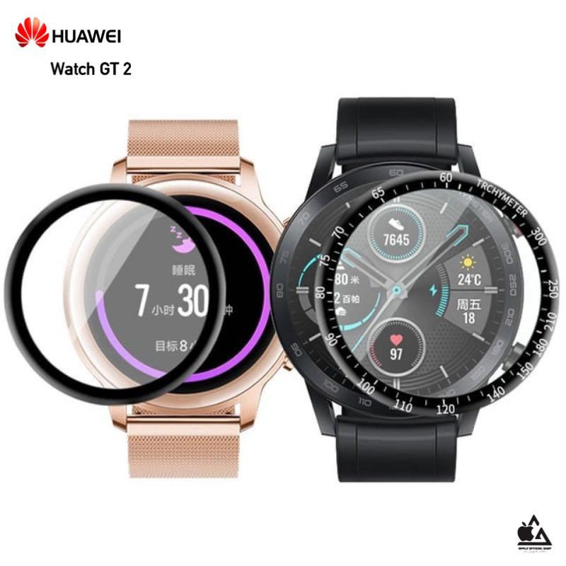 Tempered Glass 3D Huawei WATCH GT 2 42mm 46mm GT2 FULL CURVE Polimer Nano Technology Screen Protector Anti Gores Kaca Film