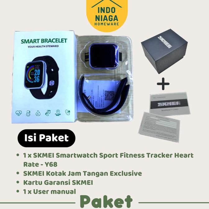Jam Tangan Smartwatch Skmei Y68 Ori Pria Wanita Waterproof Bluetooth (New Release)