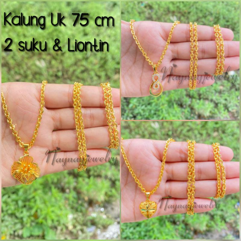 Kalung koin borju uk 75cm beserta liontin / warna 24