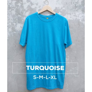  KAOS  POLOS  COTTON  COMBED 30s WARNA BIRU  TURQUOISE TURKIS 