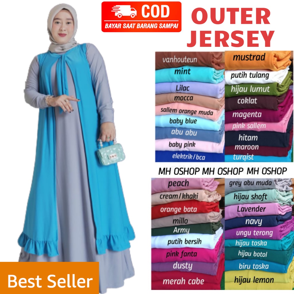 Outer Wanita Panjang Tanpa Lengan Gamis Outer Outher Cardigan Long Outer Kardigan Outter Perempuan O