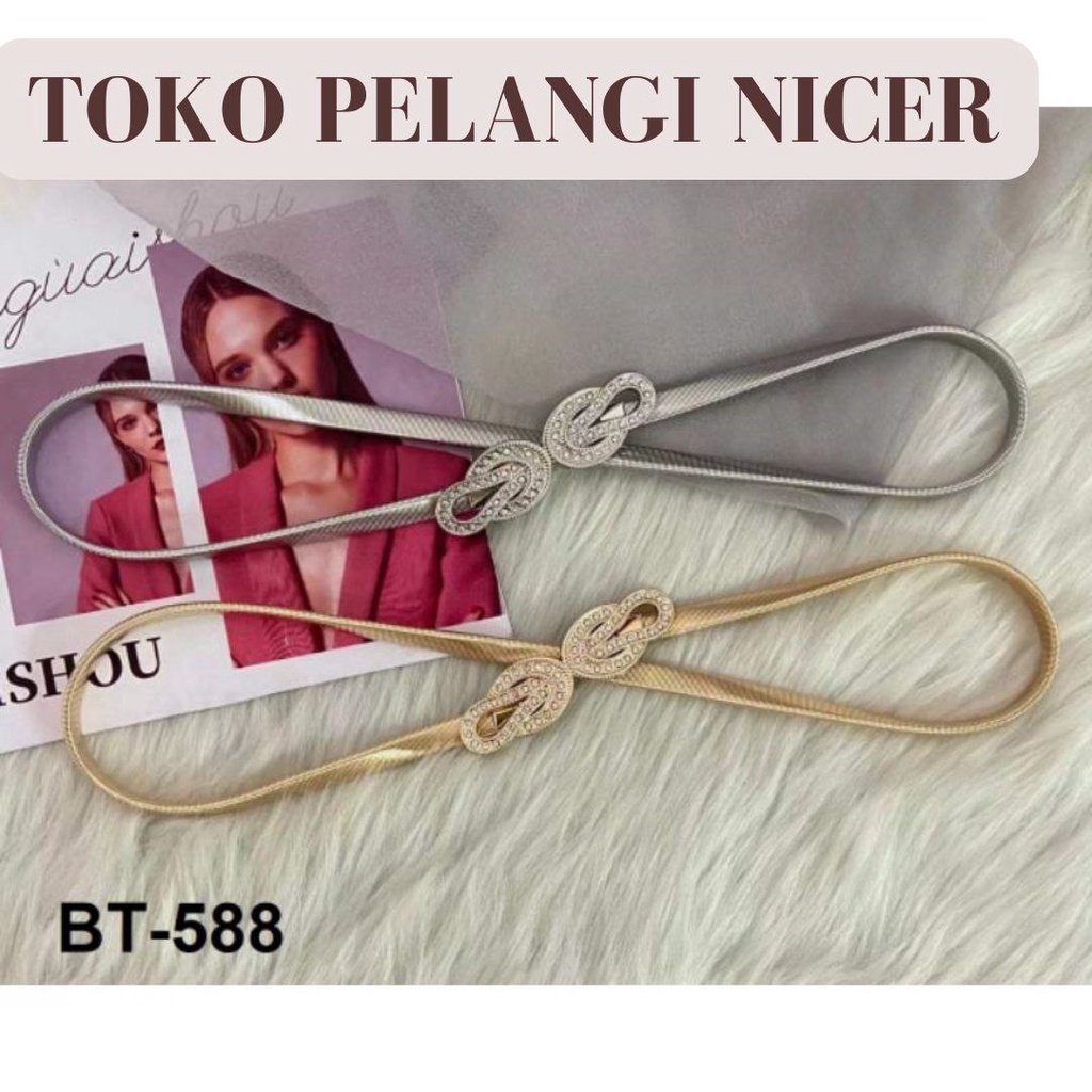 Ikat Pinggang Elegan Hias Berkilau untuk Gaun - BELT TALI Pinggang Buterfly- Gesper Ikat Pinggang