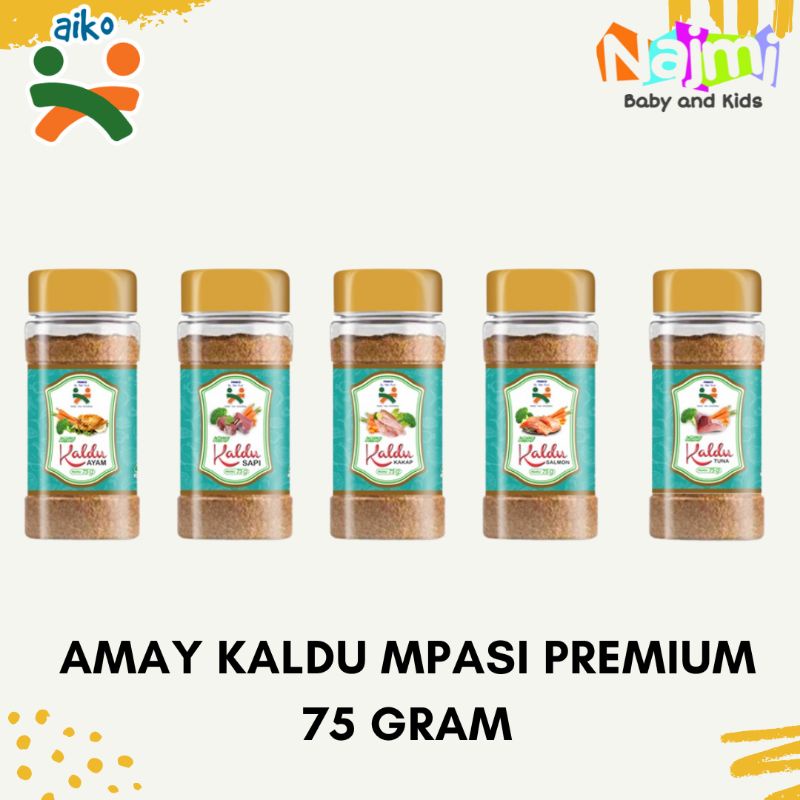 AMAY Kaldu MPASI Premium 75 gram (Ayam Sapi Salmon Kakap Tuna) Kaldu Bayi Non MSG Tanpa Gula Garam