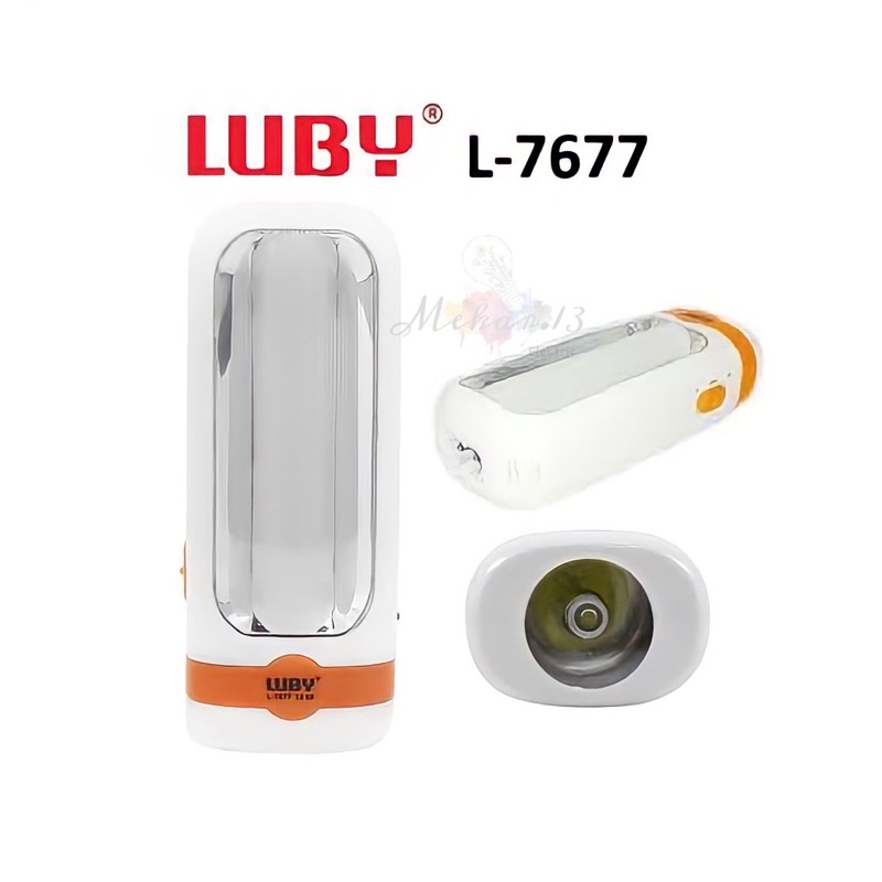 Lampu Emergency+Senter Luby L-7677N 1 watt Tahan Hingga 4 Jam