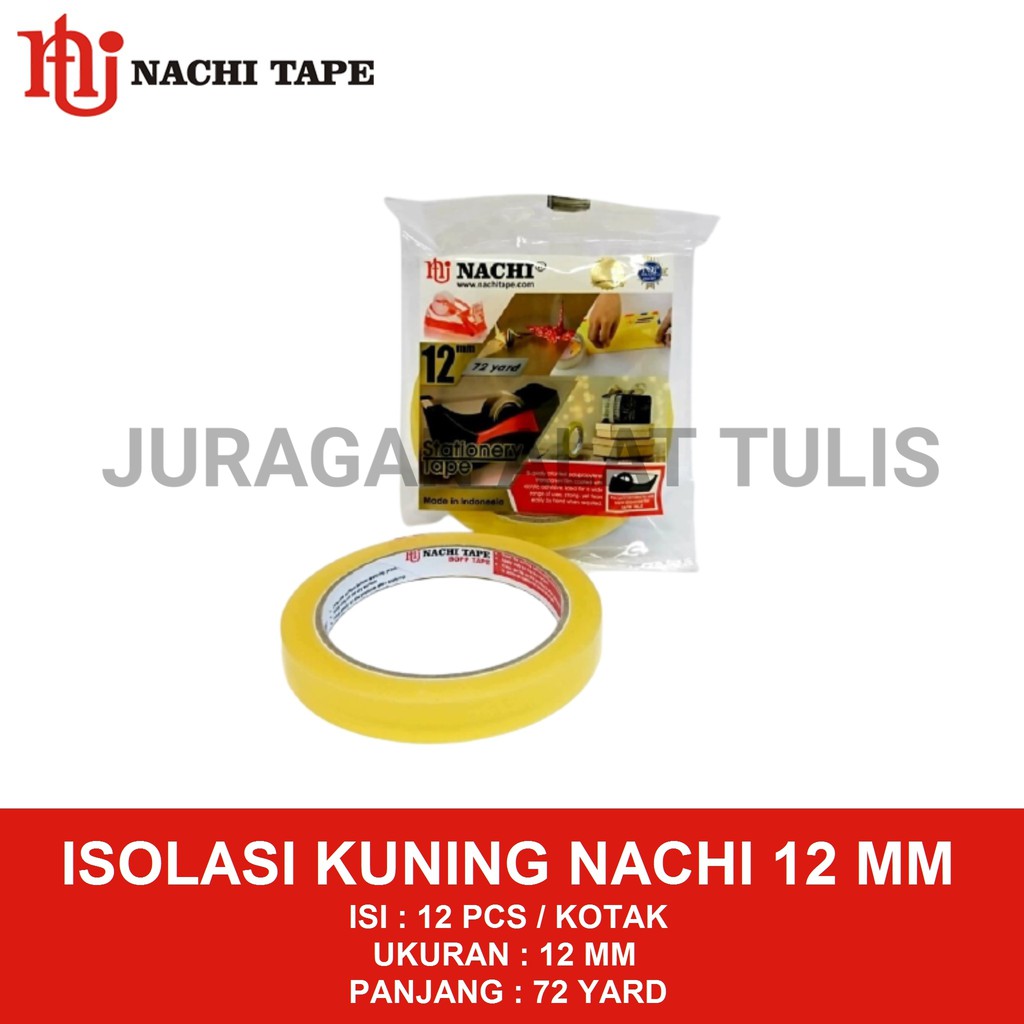 

ISOLASI / SELOTIP / PLESTER /LAKBAN KUNING NACHI 12MM 72YARD