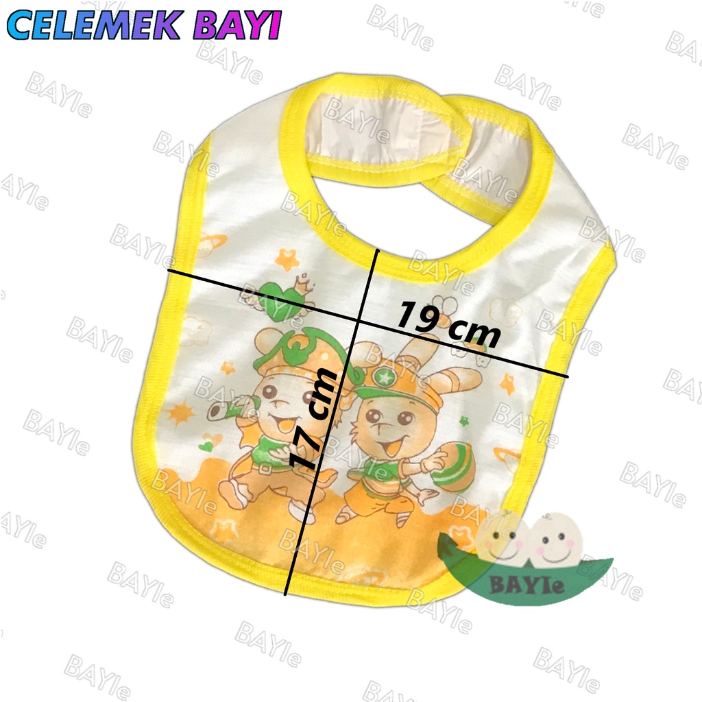 BAYIe- 3 Pcs Celemek makan bayi/Slaber Bayi/Tatakan iler liur/Tatakan Makan Bayi Motif Sablon