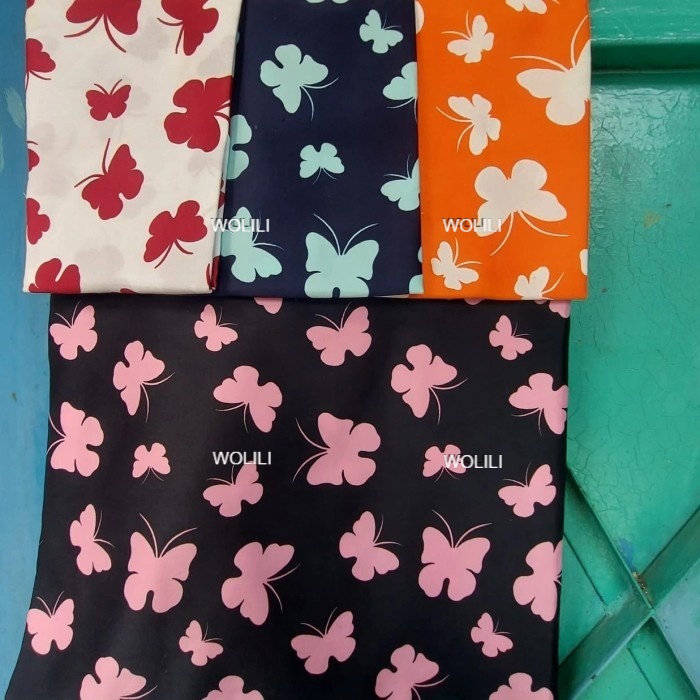Kain Maxmara Kembang. Kain Maxmara motif KUPU-KUPU Halus. 115cm - 50cm