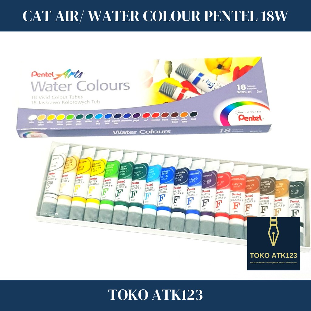 Cat Air / Water Colours / Cat Lukis Merk Pentel 18 Warna