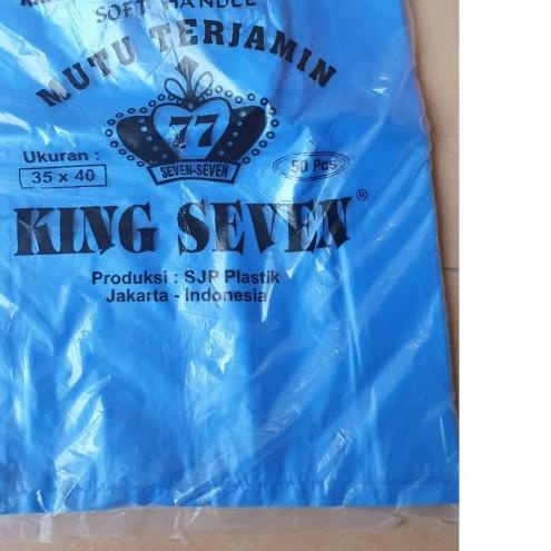 

Kantong Plastik HD PE King Seven Polos Soft handle isi 50 35 x 40