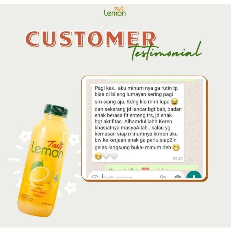 Lemon Tasty - Lemon + Jahe - Lemon Ginger Jus Lemon Murni 500 ml