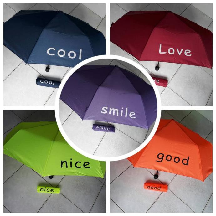 payung lipat dua/payung sablon tulisan/ payung kecil - Kuning murah