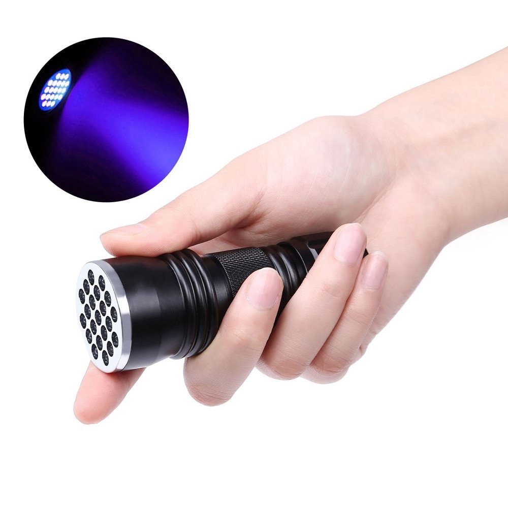 Outdoor Validation Tools Powerful Purplelight Invisible 21 LED UV Ultra Violet Handy Anti-counterfeiting Detection