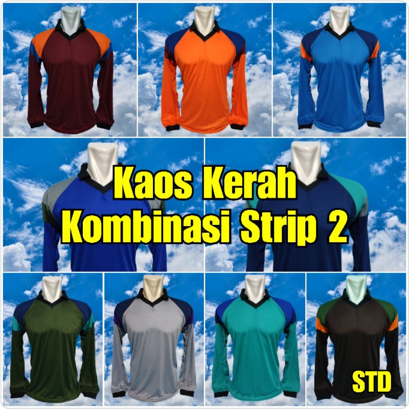 Kaos Tani Kerah Lengan Panjang,  Kaos Basahan Kerja,  Kaos Proyek, Kaos Kuli Bangunan (KERAH STD)