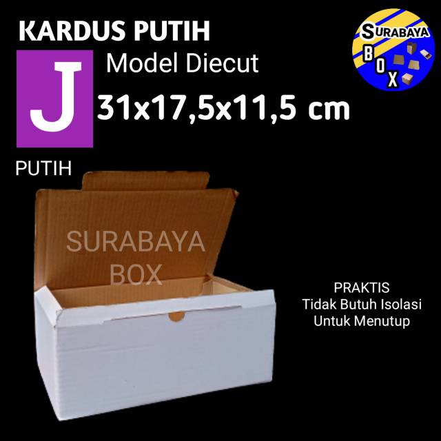 

KARDUS J PUTIH 31x19.5x11.5cm BOX DUS KARTON BOX KOTAK SEPATU PACKING