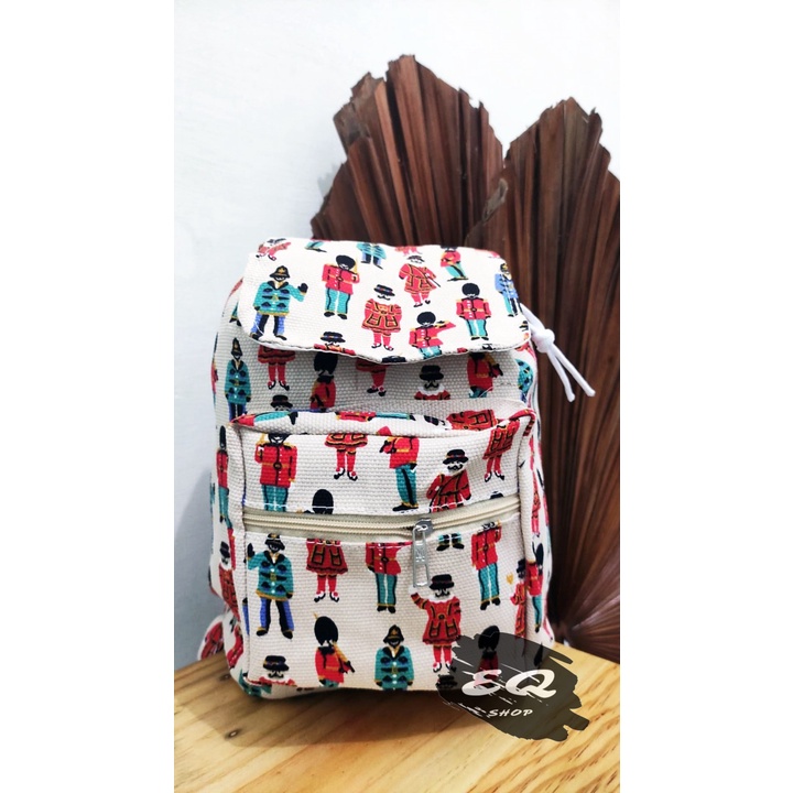 Promo Gratis Ongkir Tas Ransel Pria / Wanita Bahan Kanvas Motif Gaya Korea produk lokal indonesia