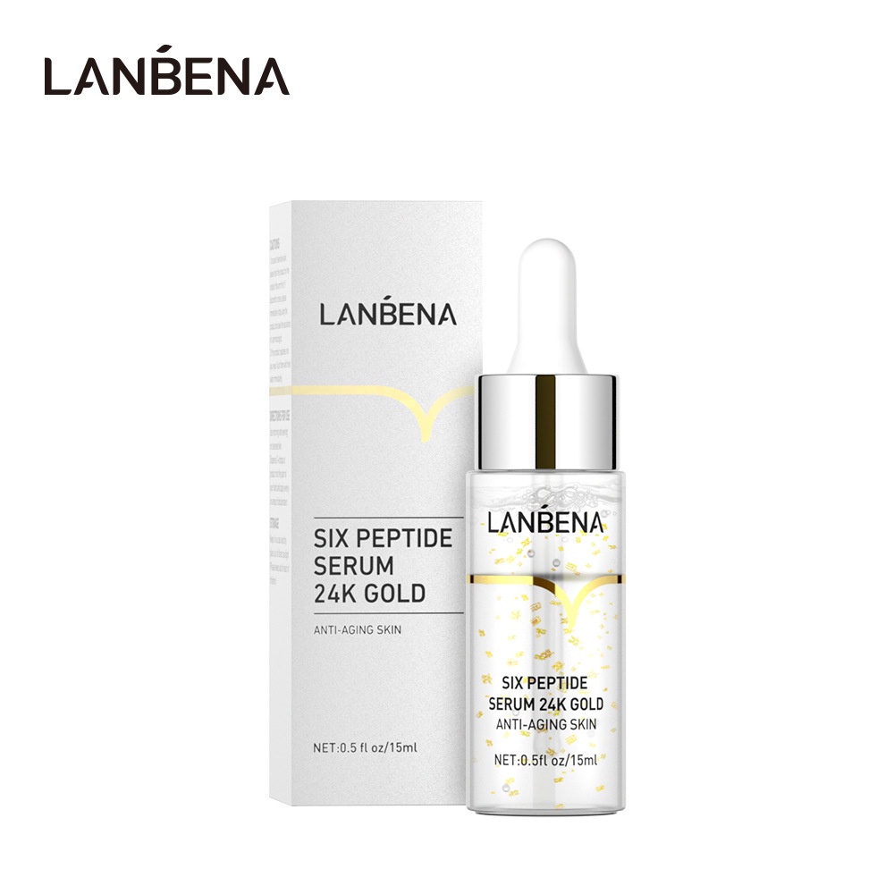 [Ori100%]LANBENA 24k Gold Peptide Serum Anti Aging Kerut Pelembab Facial Serum Essence Wajah Skincare Perawatan[Read stock]