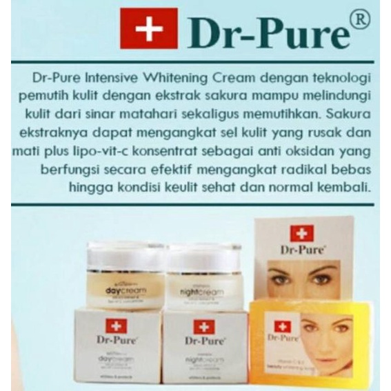 [ORI] Dr Pures Night Cream AMPUH Melembabkan Kulit Wajah | Glowing Night Ekstrak Sakura dan VIT C 100% BPOM