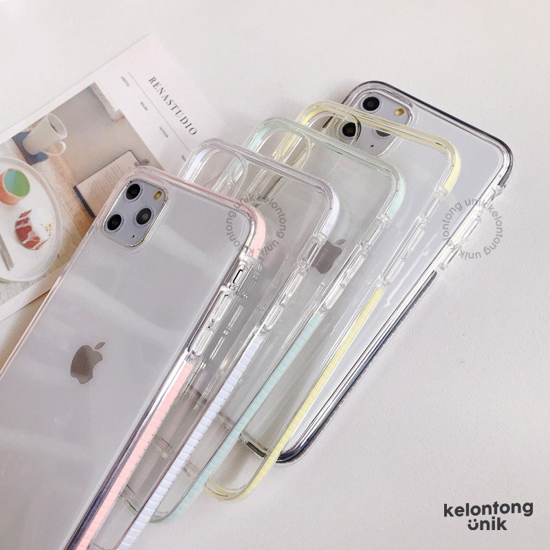 For iPhone - Anti Knock Color Border Soft Case