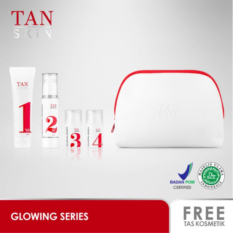 Paket TAN SKIN Glowing Series (FREE Tas Kosmetik) Skincare Krim Wajah