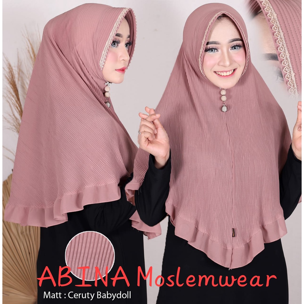 HIJAB/BERGO/ MARYAM PLISKET PET RENDA REMPEL TALI LIDI TERBARU DAN TERMURAH by ABINA MOSLEMWEAR/COD