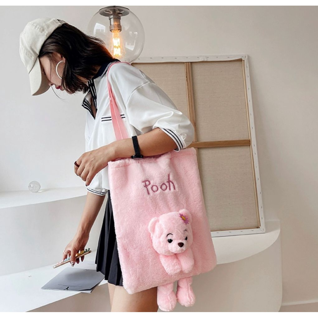 TAS SHELLIE MAY WINNIE THE POOH CINNAMOROLL TOTE BAG IMPOR ANAK DEWASA