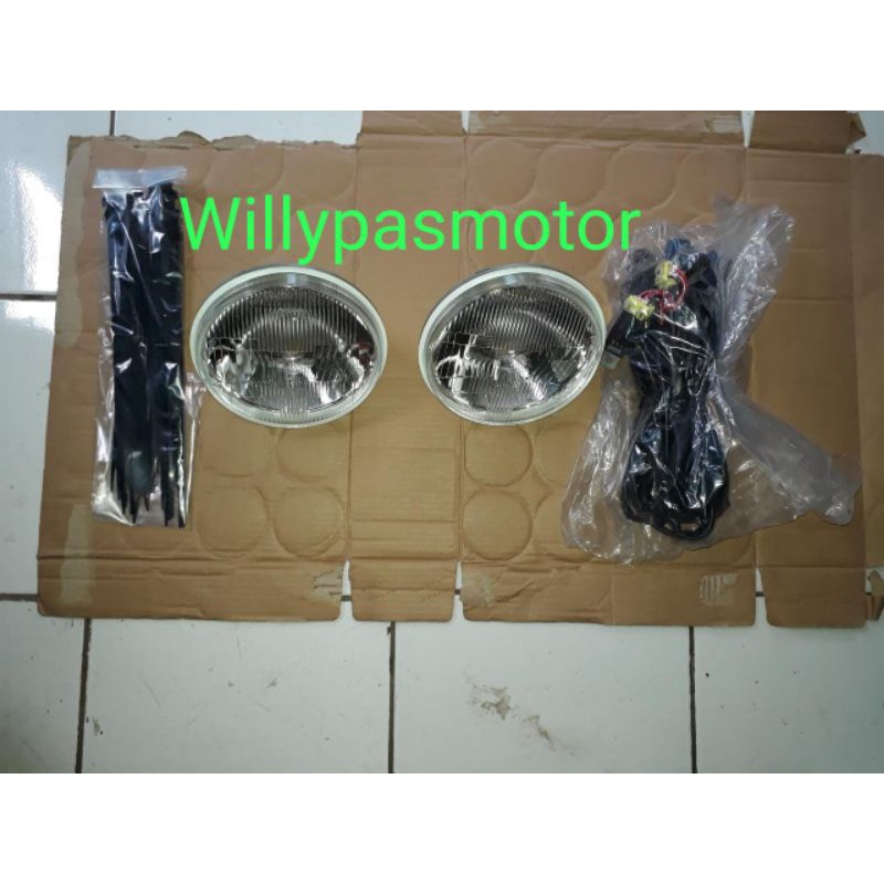 Lampu Utama-Headlamp Bulat 7" H4 Semi Sealed BeamTaft Gt-Rocky-Hiline-Feroza-Independent Koito Japan