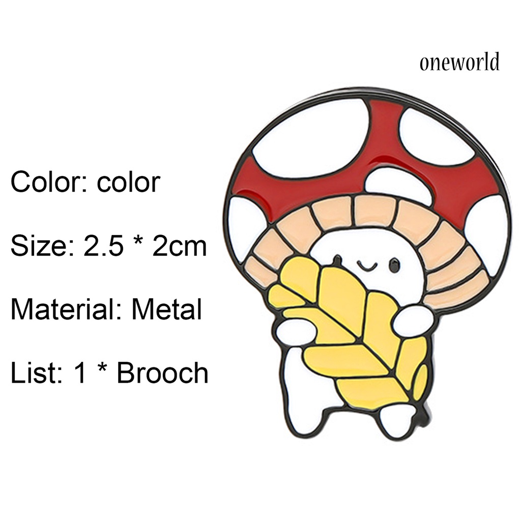 OW@ Brooch Anti-emptied Mushroom Pattern Multicolor Mushroom Bag Clothes Lapel Pin for Women