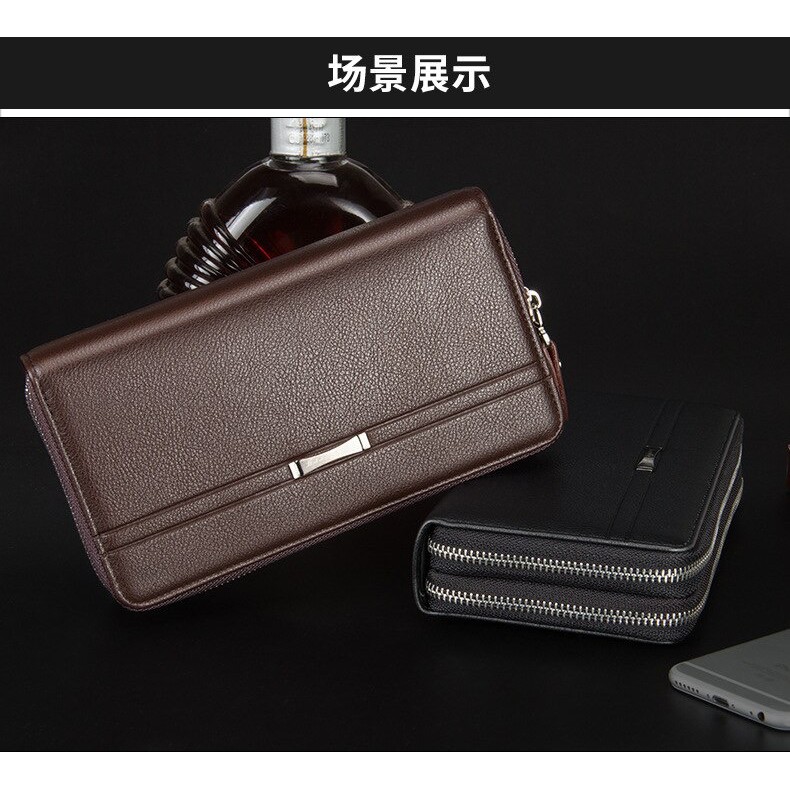 DOMPET DOUBLE ZIPPER/ DOMPET KULIT PRIA/WANITA BESAR BAELLERY IMPORT ORIGINAL