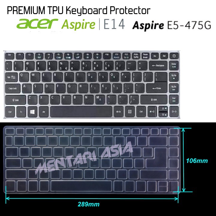 Keyboard Protector ACER Aspire E5-475G 476G - PREMIUM TPU Clear