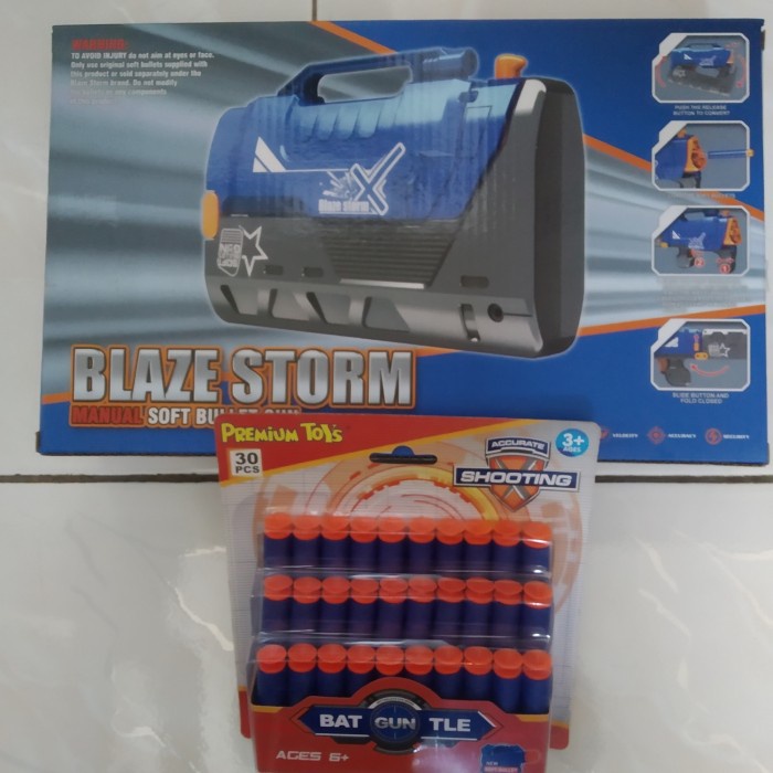 Pistol replika Nerf Blaze Storm Free peluru 1 box