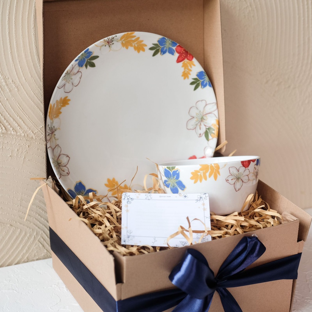 Jual Hampers Set Piring Keramik Hawaii (1 Dinner Plate, 1 Bowl