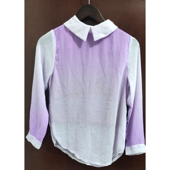 Blouse lengan panjang hijab lilac gradasi New
