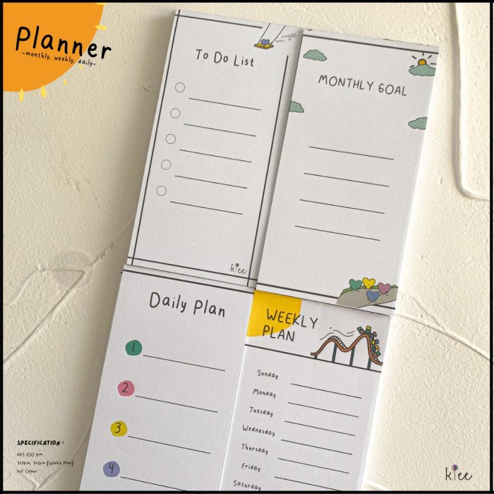 

Mantap @Klee.Id Notepad Planner Daily Weekly Monthly To Do List Murah