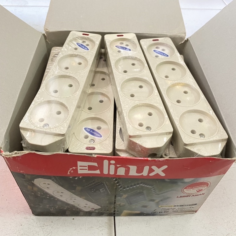 STOP KONTAK TIPIS 4 LUBANG ELINUX LX 884GP / STOP KONTAK 4 LUBANG / STOP KONTAK MURAH