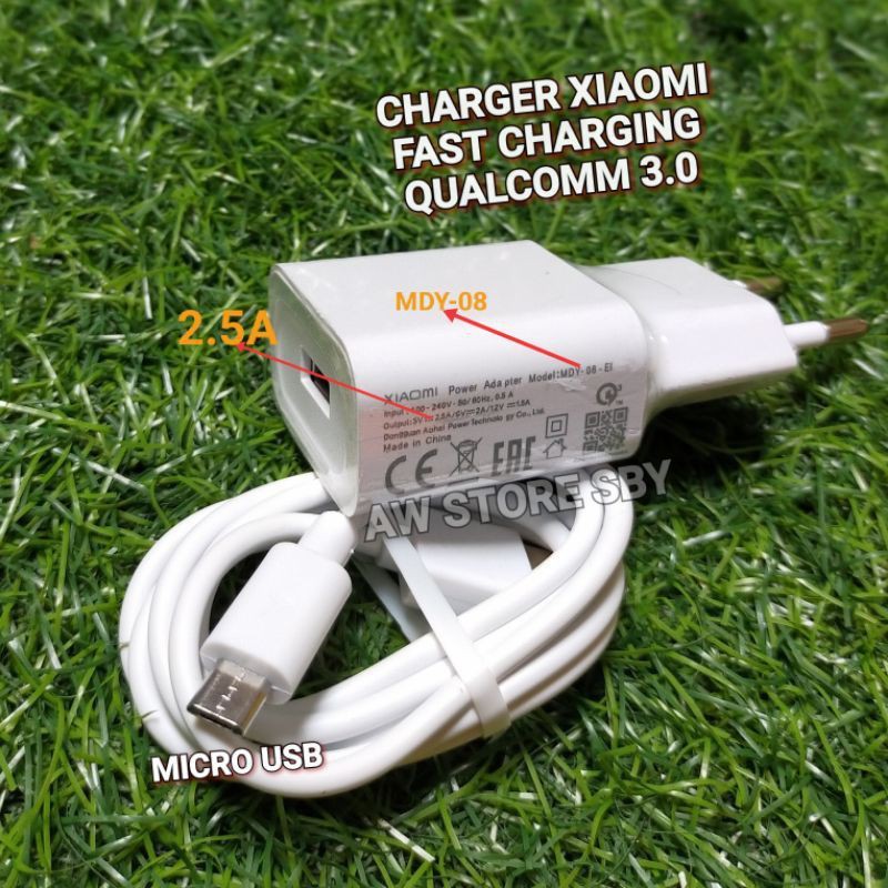 [MD-Y08] Fast Charger Xiaomi Micro usb Redmi 3 4A 5A 6A 7A 8A Note 2 Note 4x Note 5