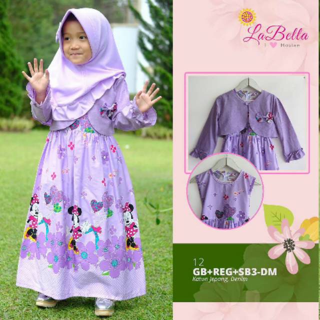 Gamis anak labella mickey mouse