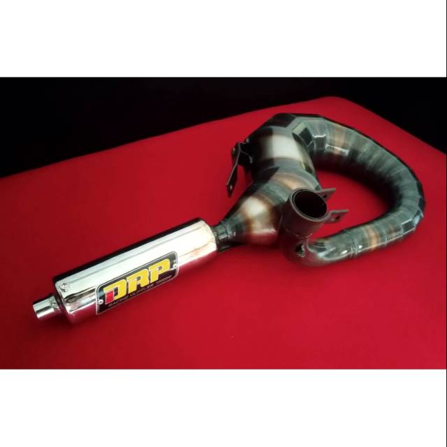 Knalpot Vespa Racing Kanan Pendek DRP Racing muffler