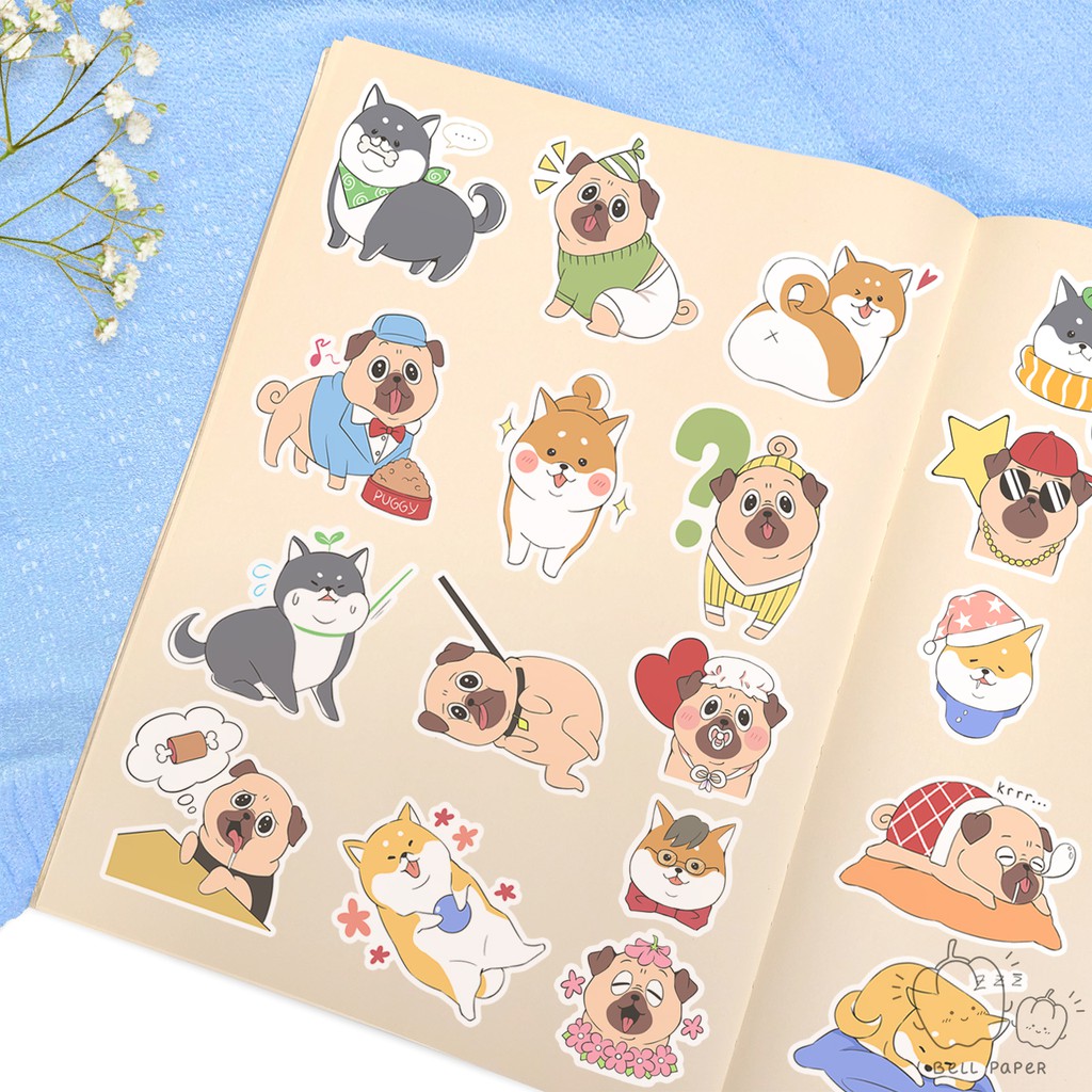 

Sticker Hewan Lucu - Anjing Pug & Shiba Inu - Dekorasi Planner Scrapbook Journal Diary [BellPaper]