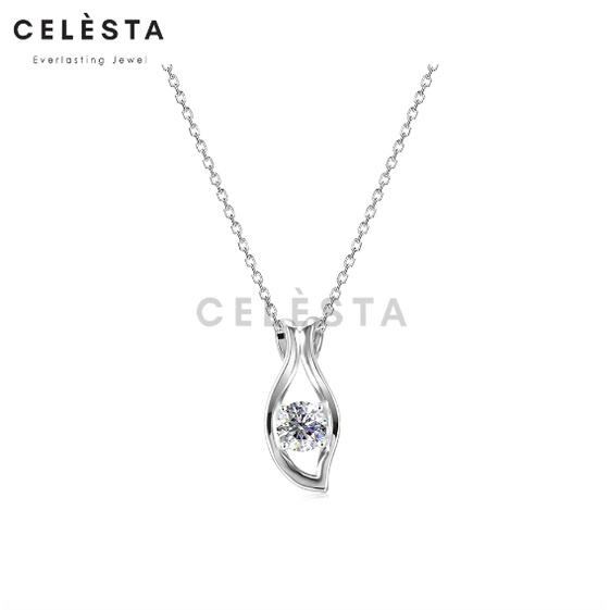 La Larme Pendant - kalung 1 carat berlian moissanite 925 silver celesta by her jewellery