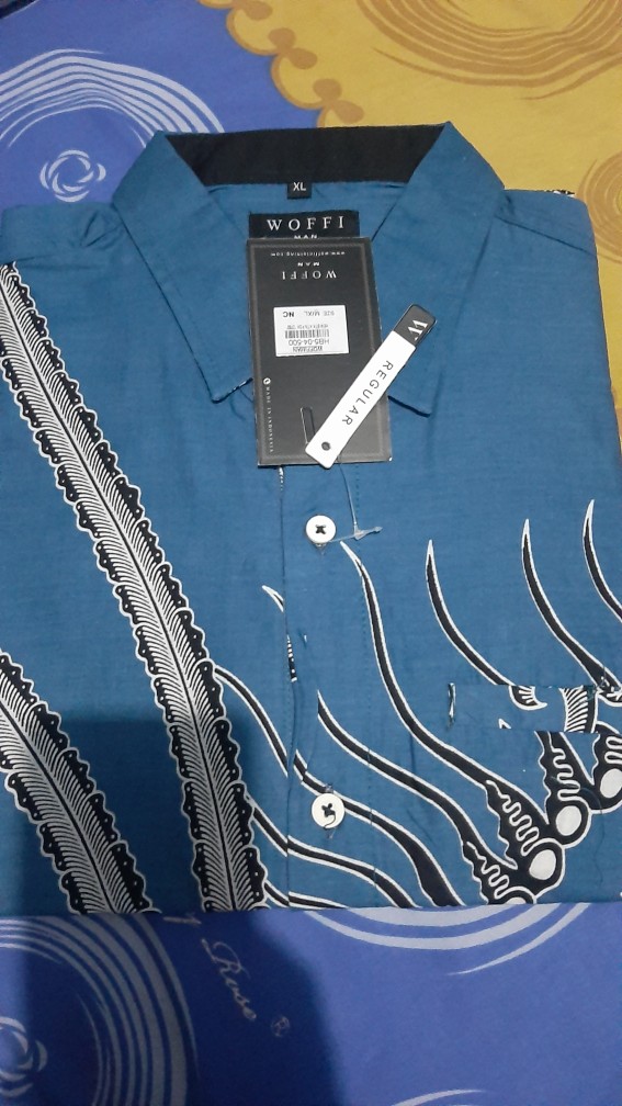 Woffi Man Kemeja Batik Pria - Kanyemba Cotton Print Blue