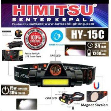 Senter Kepala Led HIMITSU Senter kepala HY-15C  Best Seller HIMITSU KAWACHI